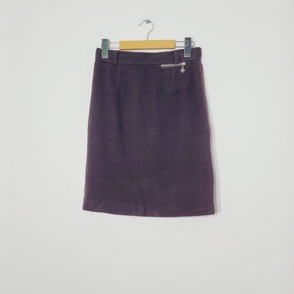 San Francisco Women Vintage Wool Cashmere Blend Eggplant Pruple Skirts Size 7 - Picture 1 of 12